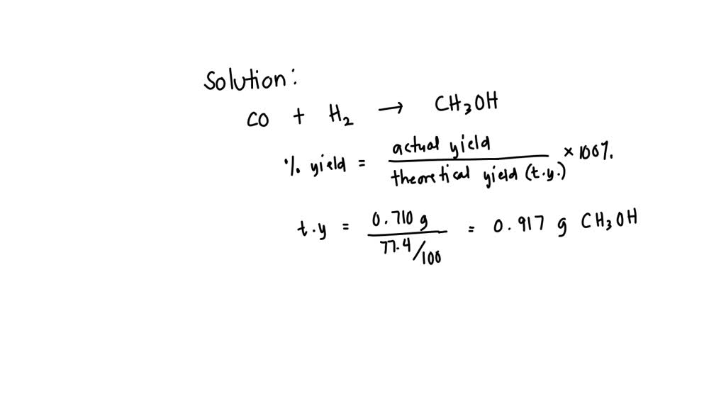 SOLVED: Methanol, CH3OH (Mr = 32.04 g/mol), can be prepared from carbon ...