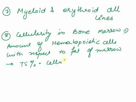 a-bone-marrow-was-performed-on-khadeejah-the-marrow-showed-a-cellularity-of-about-75-there-was-myeloid-hyperplasia-with-9-blasts-26-promyelocytes-18-myelocytes-6-metamyelocytes-4-bands-and-3-72223