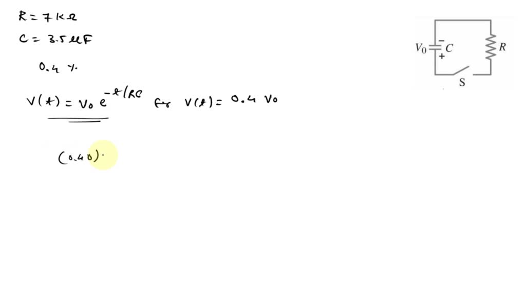 Solved: The Rc Circuit Of (figure 1) Has R = 7.0 KΩ And C = 3.5 μf. The 