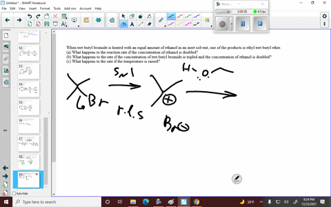 when-tert-butyl-bromide-is-heated-with-an-equal-amount-of-ethanol-in-an-inert-solvent-one-of-the-pro-29618