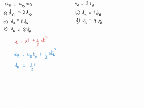two-objects-a-and-b-accelerate-from-rest-with-the-same-constant-acceleration-object-a-accelerates-for-twice-as-much-time-as-object-b-however-which-one-of-the-following-statements-is-true-con-40003