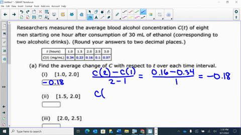 researchers-measured-the-average-blood-alcohol-concentration-ct-of-eight-men-starting-one-hour-after-consumption-of-30-ml-of-ethanol-corresponding-to-two-alcoholic-drinks-round-your-answers-58812