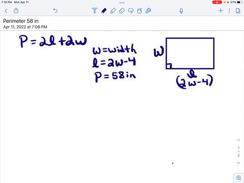 the-perimeter-of-a-rectangle-is-58-inches-the-length-is-4-inches-less-than-twice-the-width-find-the-length-and-width-of-the-rectangle-00688