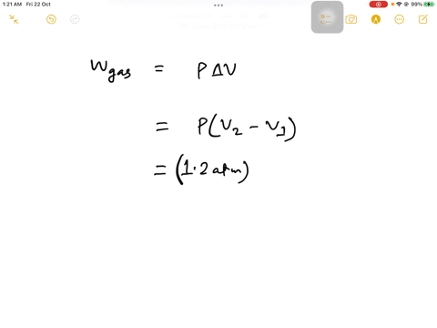a-gas-expands-against-a-constant-external-pressure-of-120-atm-the-initial-volume-of-the-gas-is-0250-l-and-the-final-volume-is-195-l-calculate-wgas-45124