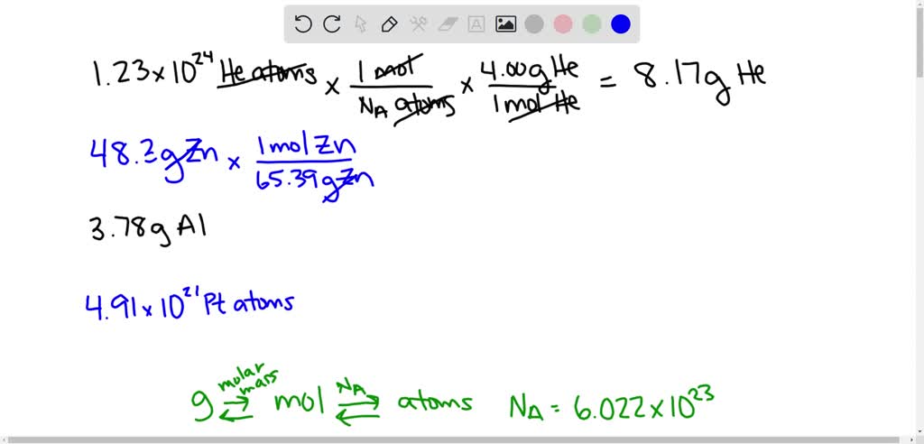 SOLVED: 1) Calculate the mass of 1.23 x 10^24 helium atoms. Express the ...