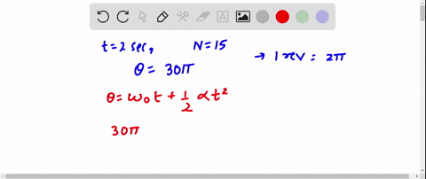 a-wheel-rotating-with-a-constant-angular-acceleration-turns-through-15-revolutions-during-a-2-s-time-interval-its-angular-velocity-at-the-end-of-this-interval-is-18-rads-what-is-the-angular-42617