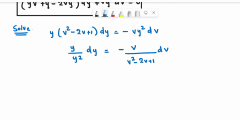 consider-the-following-homogeneous-differential-equation-xdx-y-2xdy-0-use-the-substitution-x-vy-to-write-the-given-differential-equation-in-terms-of-only-y-and-v-vyvdy-ydv-v-_-2vy-dy-solve-t-54818