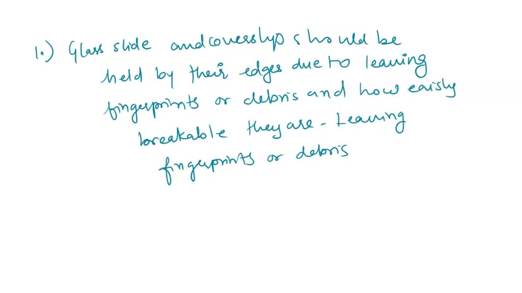 SOLVED 'Review Questions Why should a glass slide and coverslip be