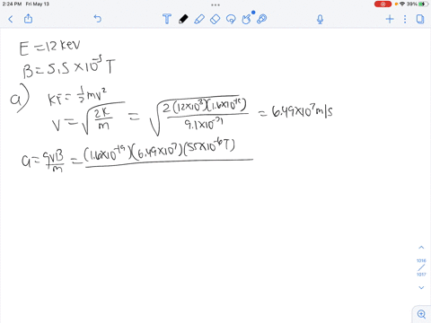 the-electrons-in-the-beam-of-an-old-fashioned-television-tube-have-an-energy-of-12-kev-the-tube-is-oriented-so-that-the-electrons-move-horizontally-from-south-to-north-the-vertical-component-01543