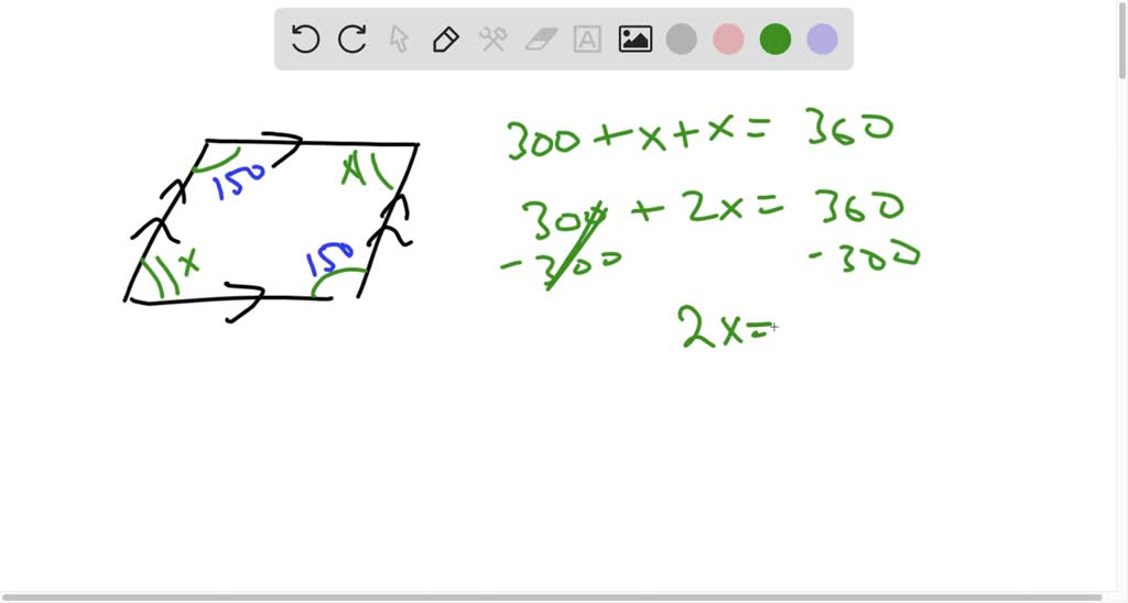 SOLVED: The sum of two opposite angles of a parallelogram is 300⁰ ...