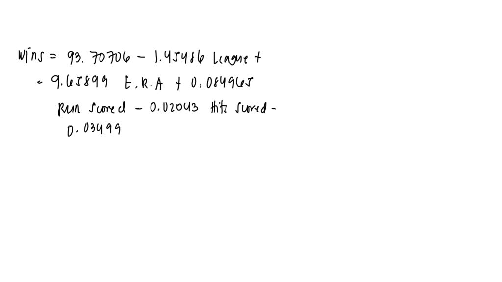 SOLVED Use the worksheet "baseball stats" to perform a multiple
