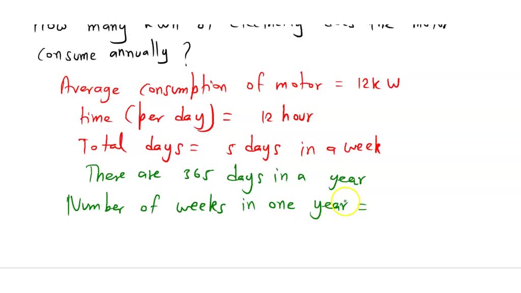 SOLVED A motor consumes an average of 12 kW of electric power and runs