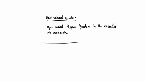 which-of-the-following-statements-is-true-of-unstructured-questions-multiple-choice-they-are-ambiguous-questions-that-contain-at-least-two-negatives-they-are-questions-with-a-predetermined-list-of-res