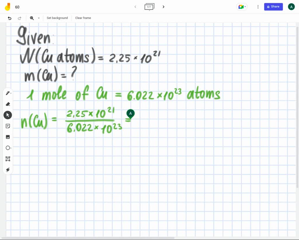 SOLVED Determine the mass in grams of 2.25 x 10 21 atoms of copper