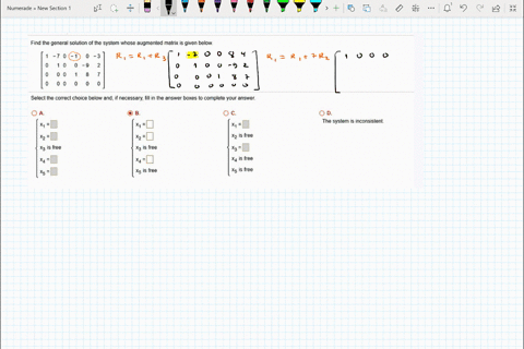 find-the-general-solution-of-the-system-whose-augmented-matrix-is-given-below-select-the-correct-choice-below-and-if-necessary-fill-in-the-answer-boxes-t0-complete-your-answer-the-system-is-32421