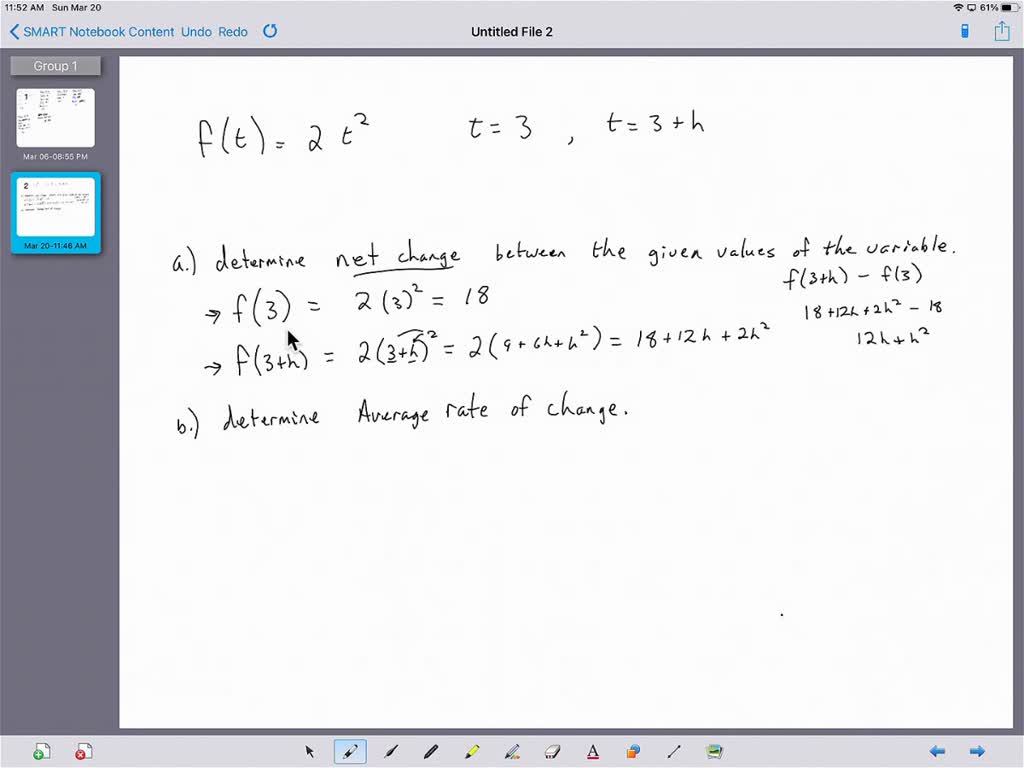 SOLVED: Function Is Given. F(t) = 2t2; T =3t =3 + Determine The Net ...