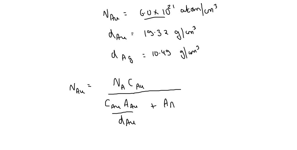 SOLVED: Gold forms a substitutional solid solution with silver. Compute ...