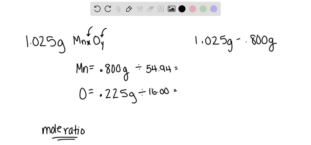 SOLVED: A tared mass of an Oxide of Manganese weighs 1.025 g and it ...
