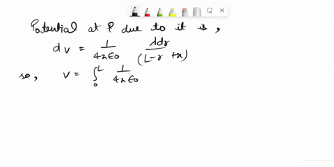 consider-a-finite-line-charge-with-uniform-charge-density-and-length-la-using-the-following-expression-for-electric-potentialv-140-z-dqrfind-the-electric-potential-a-distance-x-to-the-right-56803