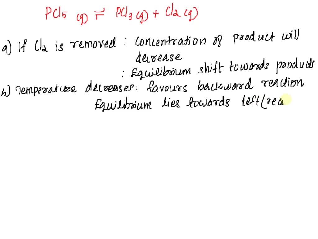 SOLVED: For The Reaction, PCl5 (g) PCl3 (g) + Cl2 (g) , The Forward ...