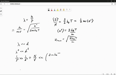 one-way-to-decide-whether-maxwell-boltzmann-statistics-are-valid-is-to-compare-the-de-broglie-wavelength-of-a-typical-particle-of-mass-m-with-the-average-interparticle-spacing-d-if-a-d-then-70057