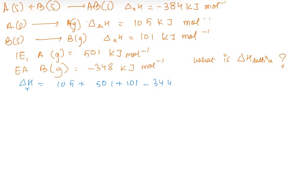 SOLVED: Consider A Hypothetical Ionic Compound AB (comprised Of A And B ...