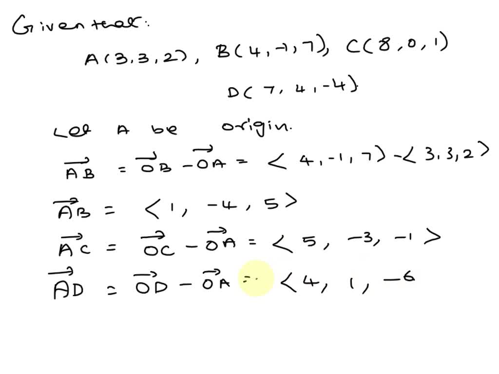 SOLVED: Use The Scalar Triple Product To Determine Whether The Points A ...