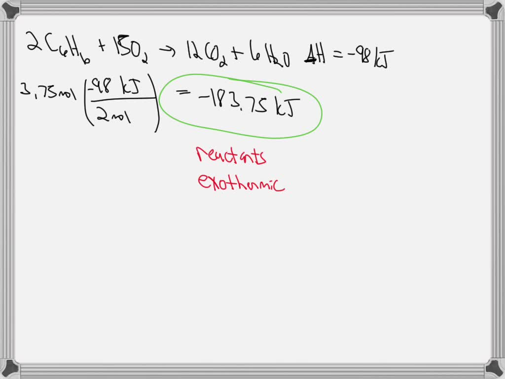 SOLVED Calculate the amount of heat released by the combustion of 3.75