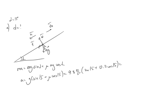 an-automobile-is-going-up-a-grade-of-159-with-an-initial-velocity-of-30-ms-the-coefficient-of-static-friction-between-the-tires-and-the-road-is-07-what-minimum-distance-does-it-take-to-stop-26754
