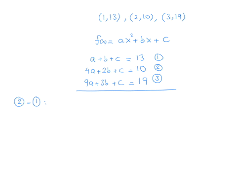 1-point-the-figure-above-shows-the-plot-of-the-points113210and-319find-a-polynomial-of-degree-2-of-the-form-fa2bc-whose-graph-passes-through-these-points-fx-25109