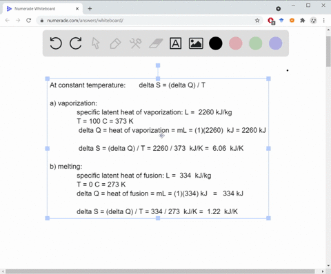 a-calculate-the-change-in-entropy-when-100-kg-of-water-at-100circc-is-vaporized-and-converted-to-steam-at-100circc-see-table-174-b-compare-your-answer-to-the-change-in-entropy-when-100-kg-of-ice-is--2
