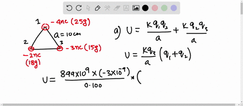 figure-_-set-of-point-charges-is-held-in-place-at-the-vertices-o-an-equilateral-triangle-of-side-length-100-cm_-what-is-the-electric-potential-energy-of-the-300-nc-charge-what-would-be-the-m-64743