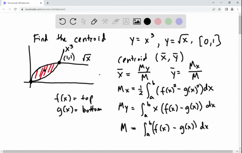 find-the-coordinates-g-of-the-centroid-of-the-region-bounded-by-y-3-and-y-vx-on-the-interval-01-37528-122537-122547-371225-52815-88314