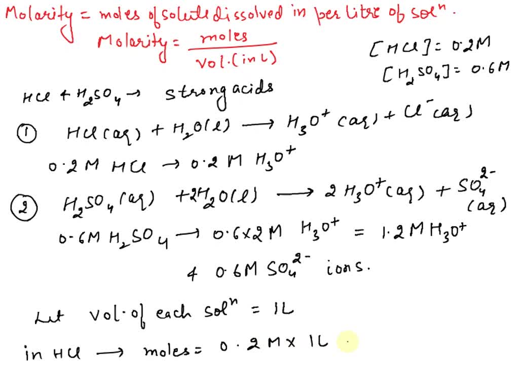 Solved Calculate The Concentrations Of H3o And So4 2 In A