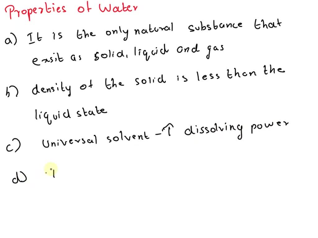 SOLVED Which of the following is NOT true about water? only natural substance that occurs as a
