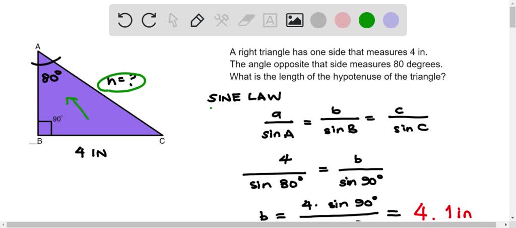 SOLVED: A right triangle has one side that measures 4 in. The angle