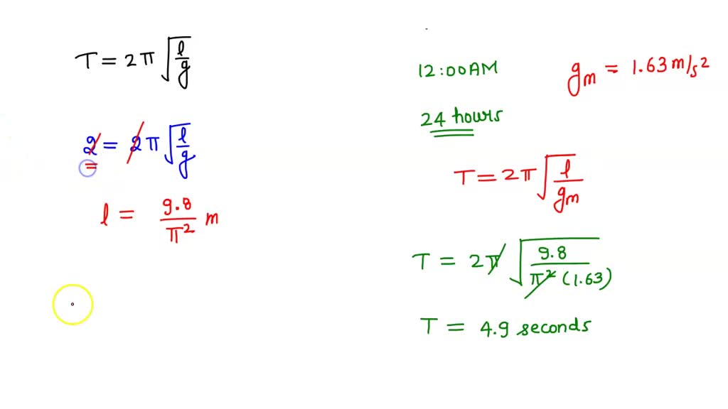 SOLVEDA certain pendulum clock that works perfectly on Earth is taken