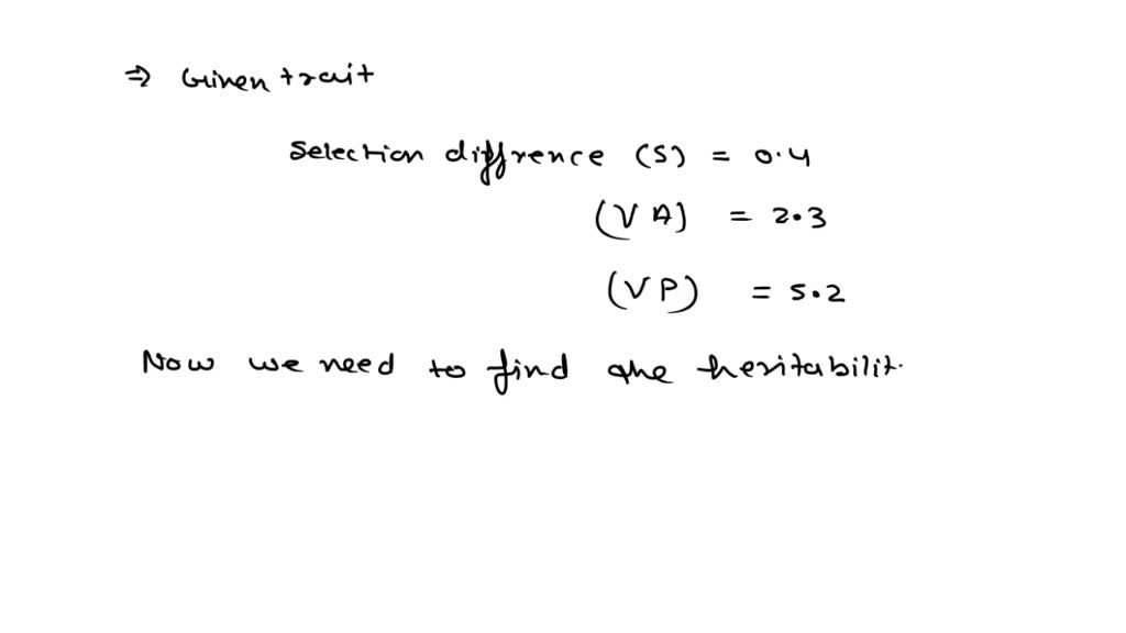 SOLVED: Calculate the genetic variance when given additive genetic ...