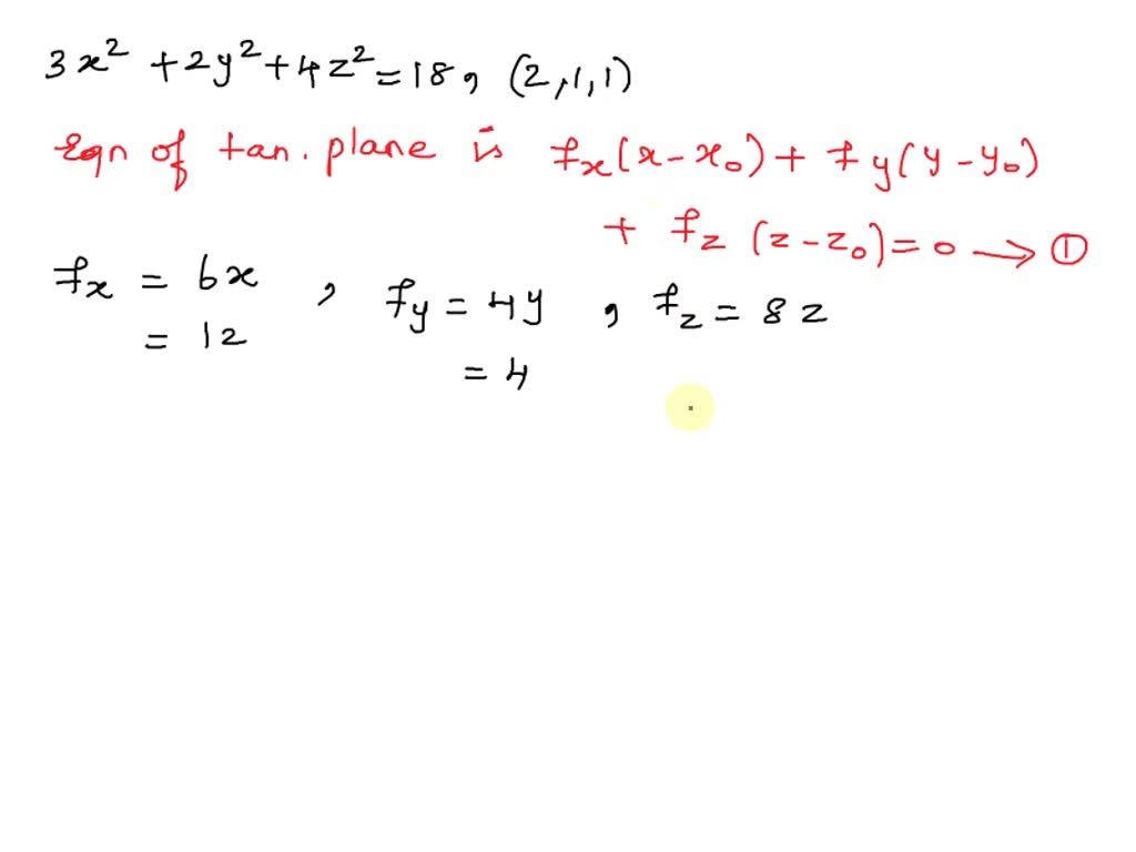 Solved Find An Equation Of The Tangent Plane To The Surface At The