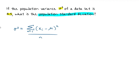 if-the-population-variance-sigma2-of-a-data-is-45-what-is-the-popluation-standard-deviation