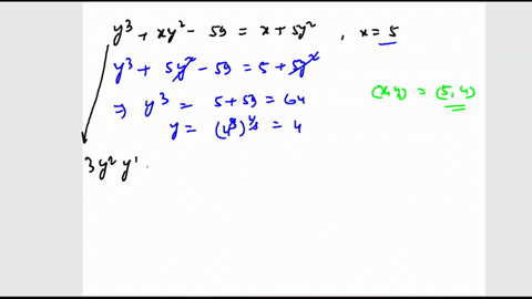 find-the-equation-of-the-tangent-line-at-the-given-value-of-x-on-the-curve-y3-xy2-59x-5y2-x5-y-90094