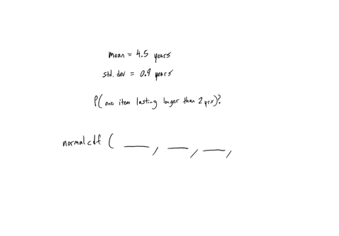 a-manufacturer-knows-that-their-items-have-a-normally-distributed-lifespanwith-a-mean-of-45-yearsand-standard-deviation-of-09-yearsif-you-randomly-purchase-one-itemwhat-is-the-probability-it-12894