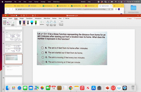 let-y-2t-5-be-a-linear-function-representing-the-distance-from-home-for-an-ant-t-minutes-after-starting-out-from-a-location-near-its-home-what-does-the-number-5-represent-in-this-function-a-57884