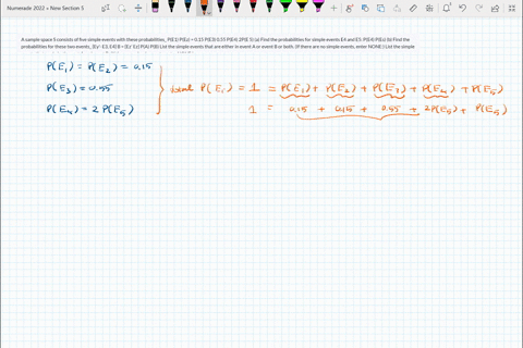 a-sample-space-s-consists-of-five-simple-events-with-these-probabilities_-pe1-pez-015-pe3-055-pe4-2pe-5-a-find-the-probabilities-for-simple-events-e4-and-e5-pe4-pes-b-find-the-probabilities-17959
