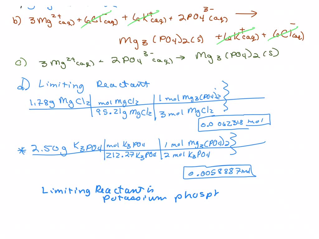 SOLVED 1.78 g magnesium chloride is mixed with 2.50 g potassium