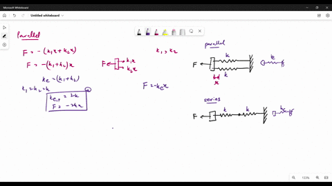 the-figure-shows-two-different-ways-of-combining-a-pair-of-identical-springs-each-with-spring-constant-k-we-refer-to-the-top-setup-as-parallel-and-the-bottom-one-as-series-arrangement-instru-93172