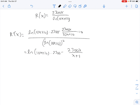 the-total-revenue-in-dollars-from-the-sale-of-x-units-of-a-product-is-given-by-2300x-rx-in10x-10-a-find-the-marginal-revenue-mr-function-mr-b-find-the-marginal-revenue-when-100-units-are-sol-71791