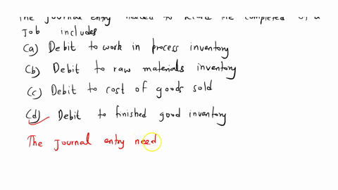 the-journal-entry-needed-to-record-the-completion-of-a-jobincludes-a-a-debit-to-work-in-process-inventory-b-debit-to-raw-materials-inventory-c-debit-to-cost-of-goods-sold-d-debit-to-finished-30584