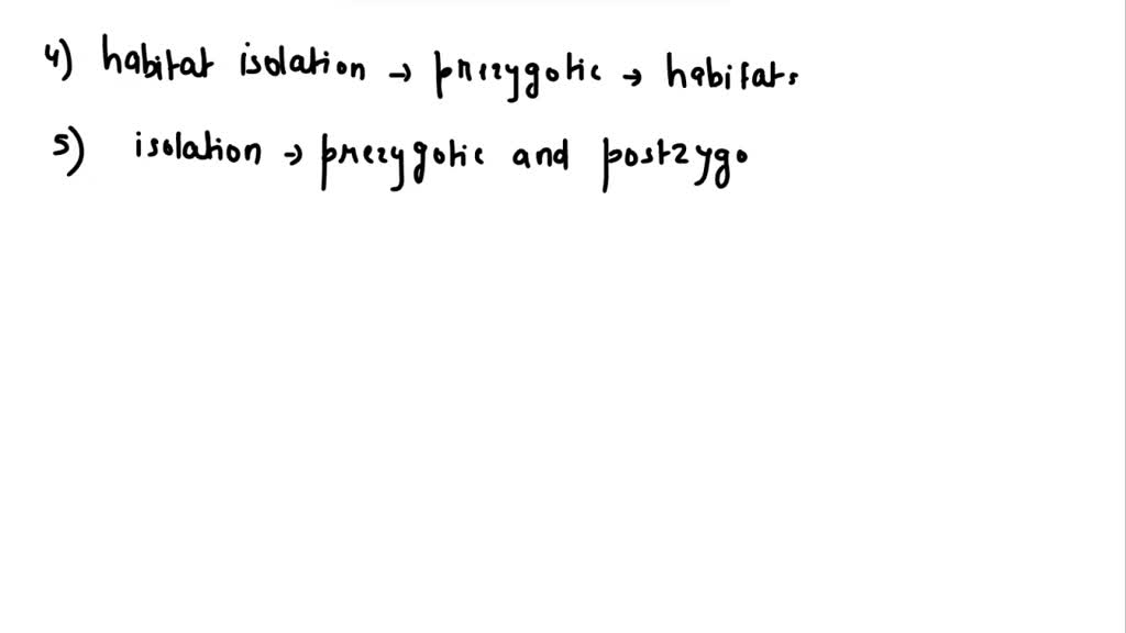 SOLVED What is habitat isolation? Define the different types of