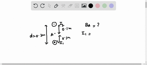 two-long-straight-wires-are-perpendicular-to-the-plane-of-the-paper-and-at-a-distance-02-m-from-each-other-as-shown-in-the-figure-the-wires-carry-currents-of-i1-28-a-and-i2-52-a-in-the-direc-82885